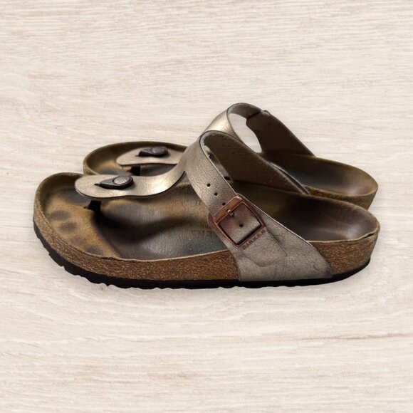 Birkenstock Gizeh Metallic Bronze Leather Thong Sandals Women’s Size 39 US 8–8.6 - Picture 5 of 6